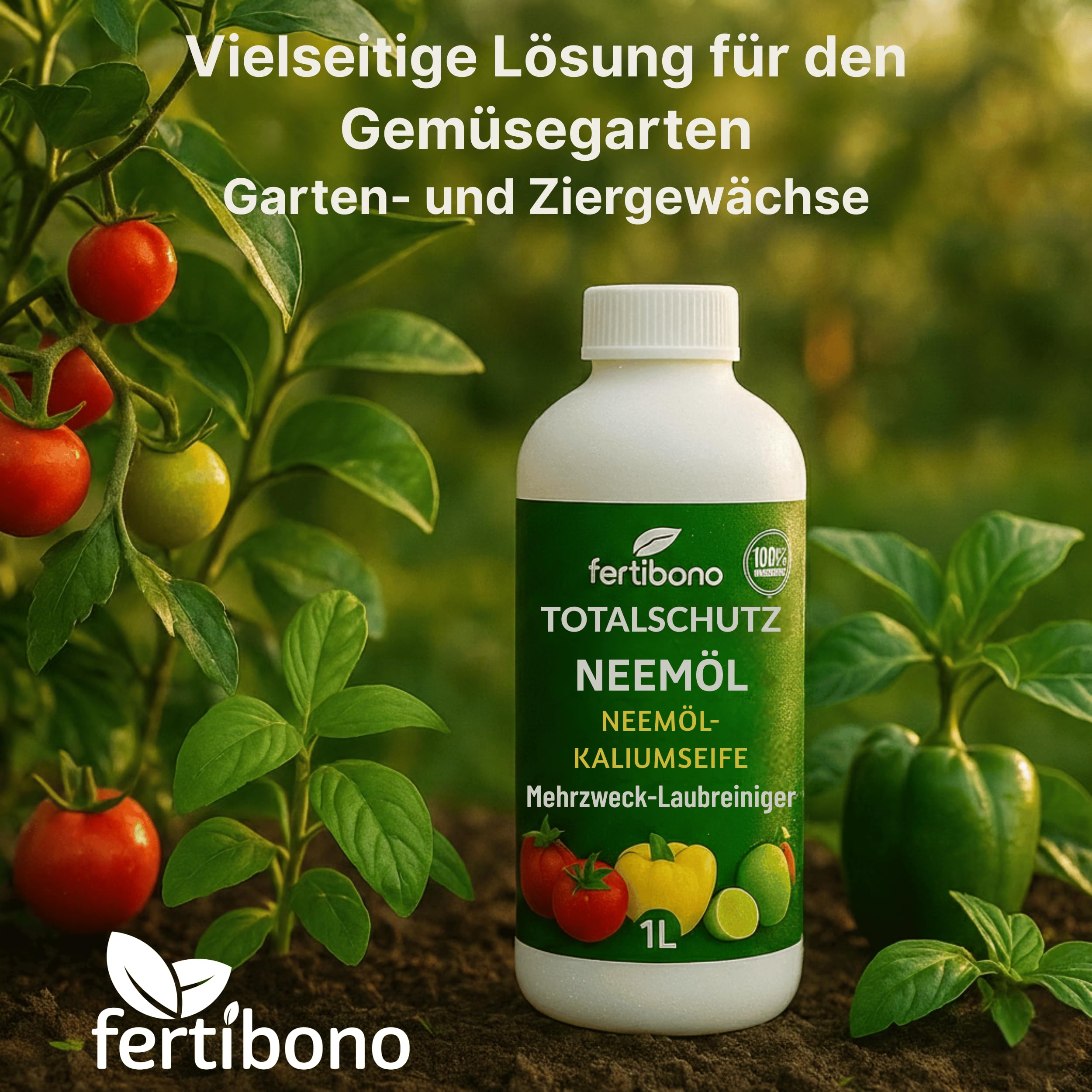 FERTIBONO Neemöl & Kaliseife 1L | Natürliche Pflege für Garten & Gemüse | Hält Blätter sauber & fördert Vitalität | Ohne Chemie