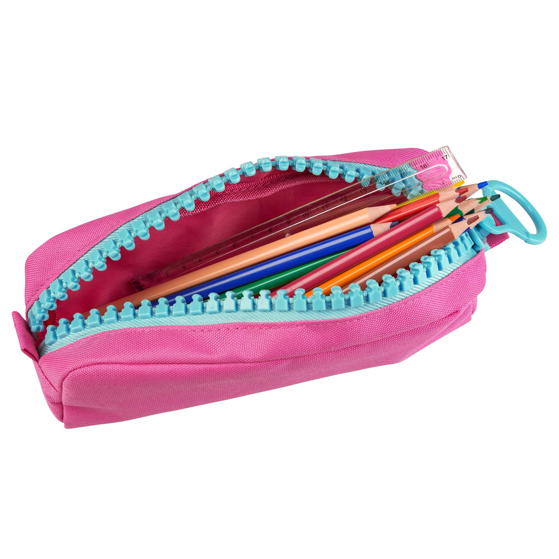 Idena 20099 Pencil Case with Giant Zip, Magenta, 195 x 80 x 60 mm - Image 3