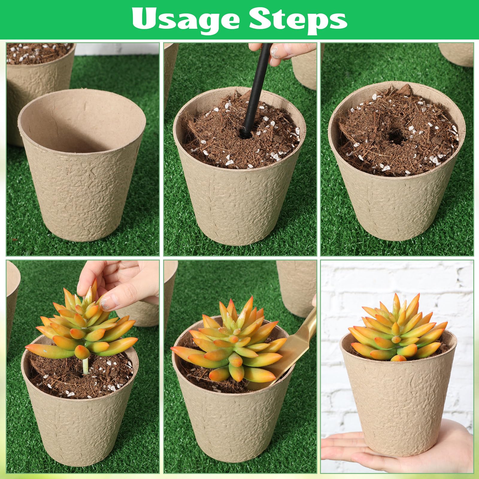 Lallisa Peat Pots for Seedling 4 Inch Germination Nursery Pots for Plants Seed Starter Pots Indoor Flower Pots for Seeds of Vegetables Fruits Flowers Kitchen Garden Supplies(480 Pcs)