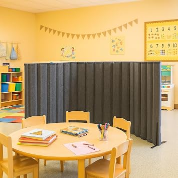 Versare VersiPanel Acoustical Partition Wall - Sound Panel Classroom Office Room Divider, Flexible Arrangement, Easy Roll-up Storage (Grey, 8' Wide x 30