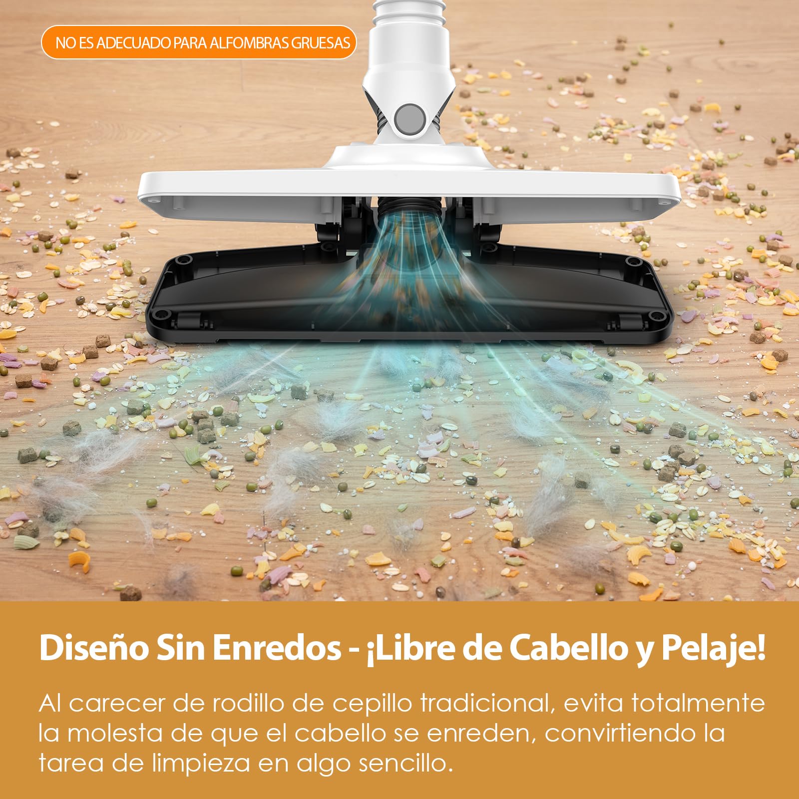 VersLife Aspiradora sin Cable S6PRO,30KPa Escoba Aspiradora sin Cable Potente,Diseño Sin Enredos,Filtración HEPA,Aspirador Vertical Ligera con Accesorios Multifuncionales para Suelos y Mascotas