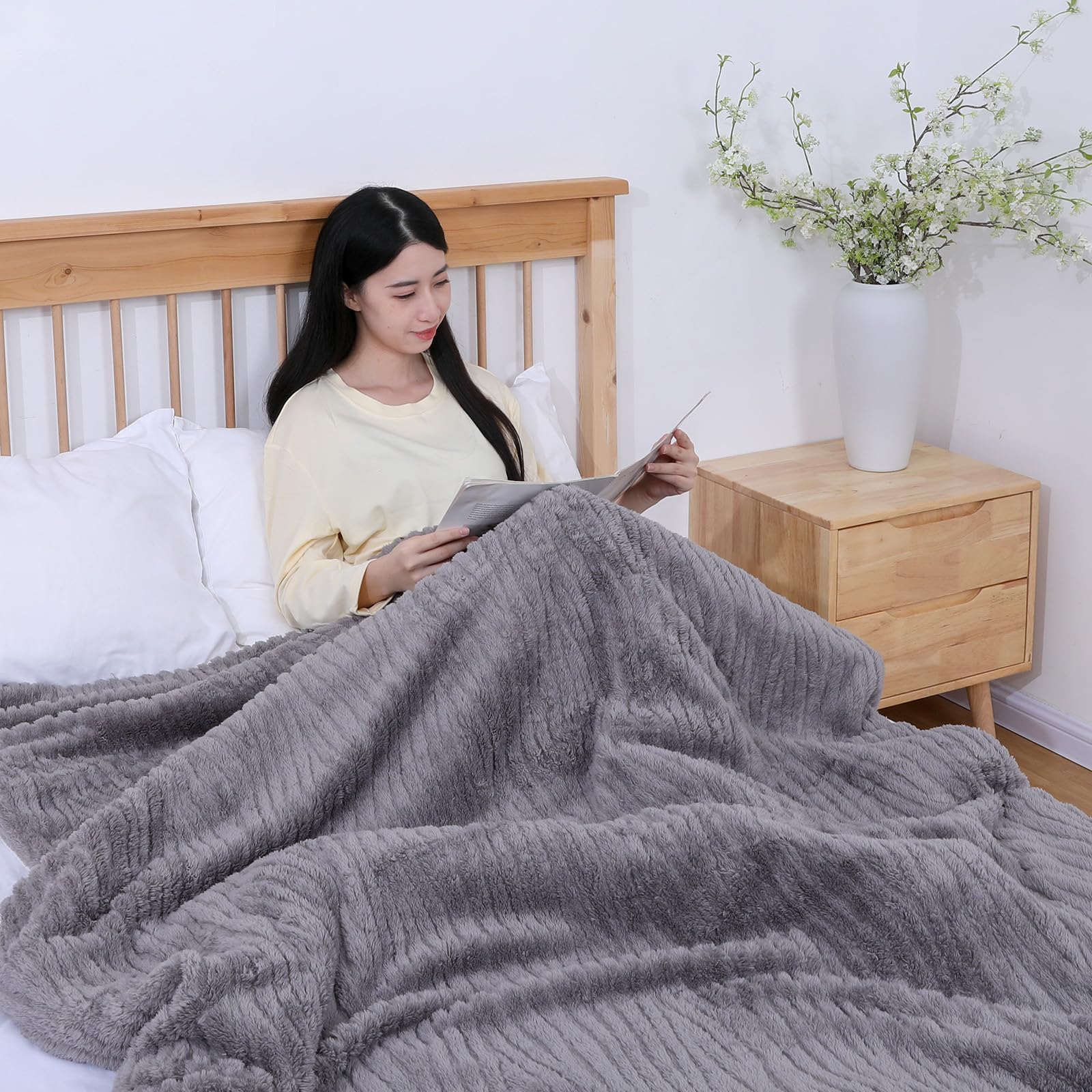 Amazon | FOGABER 電気掛敷毛布 電気毛布 掛け敷き 電気敷き毛布