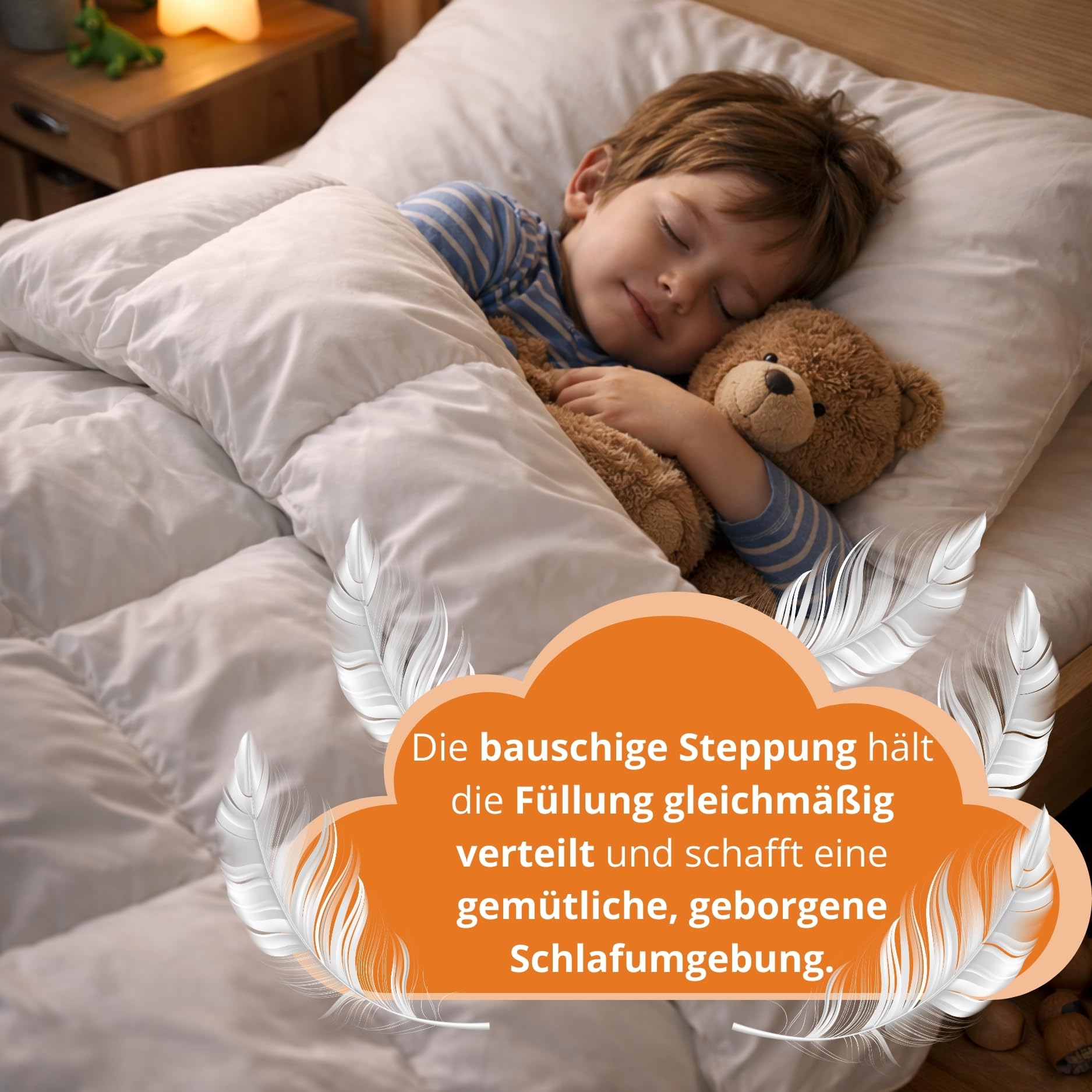 sleepling Sommer Daunendecke 100x135 cm Kinder, leichte Sommerdaunendecke, 90% Daunen & 10% Federn, Kinderbettdecke, Sommerbettdecke 100x135cm, Made in EU, Downpass, Oeko-Tex, waschbar bis 60 Grad