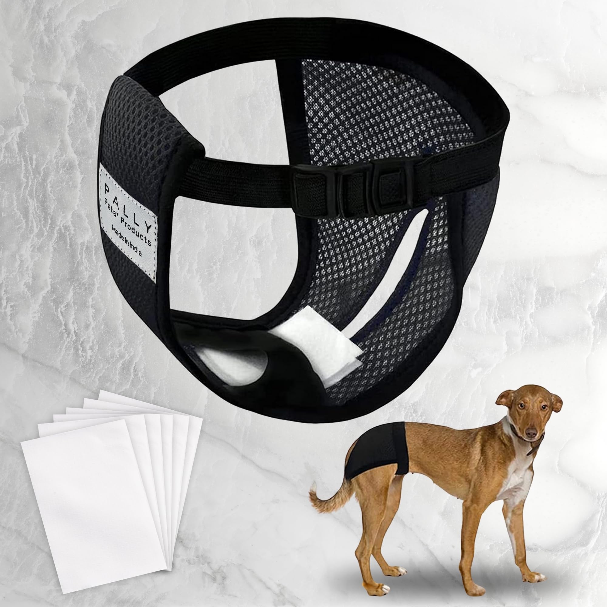 PALLY Pets Products Female Dog Use Breathable Reusable Female Dogs Diapers with 6 Absorbption Cotton Pad Comfort Reusable Doggy Diapers for Female Dog (Large, Recommended Waist - 13.7" to 20") (B0CYL72RTR) Amazon Price History, Amazon Price Tracker