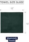 Elegant Comfort Coton turc haut de gamme 6 Ensemble de lingettes - 13 x 13 inch, Luxueux Hôtel de Qualité Spa 100% Coton turc 6PC Ensemble de linge - Très absorbant - Serviettes de bain douces, Hunter Green