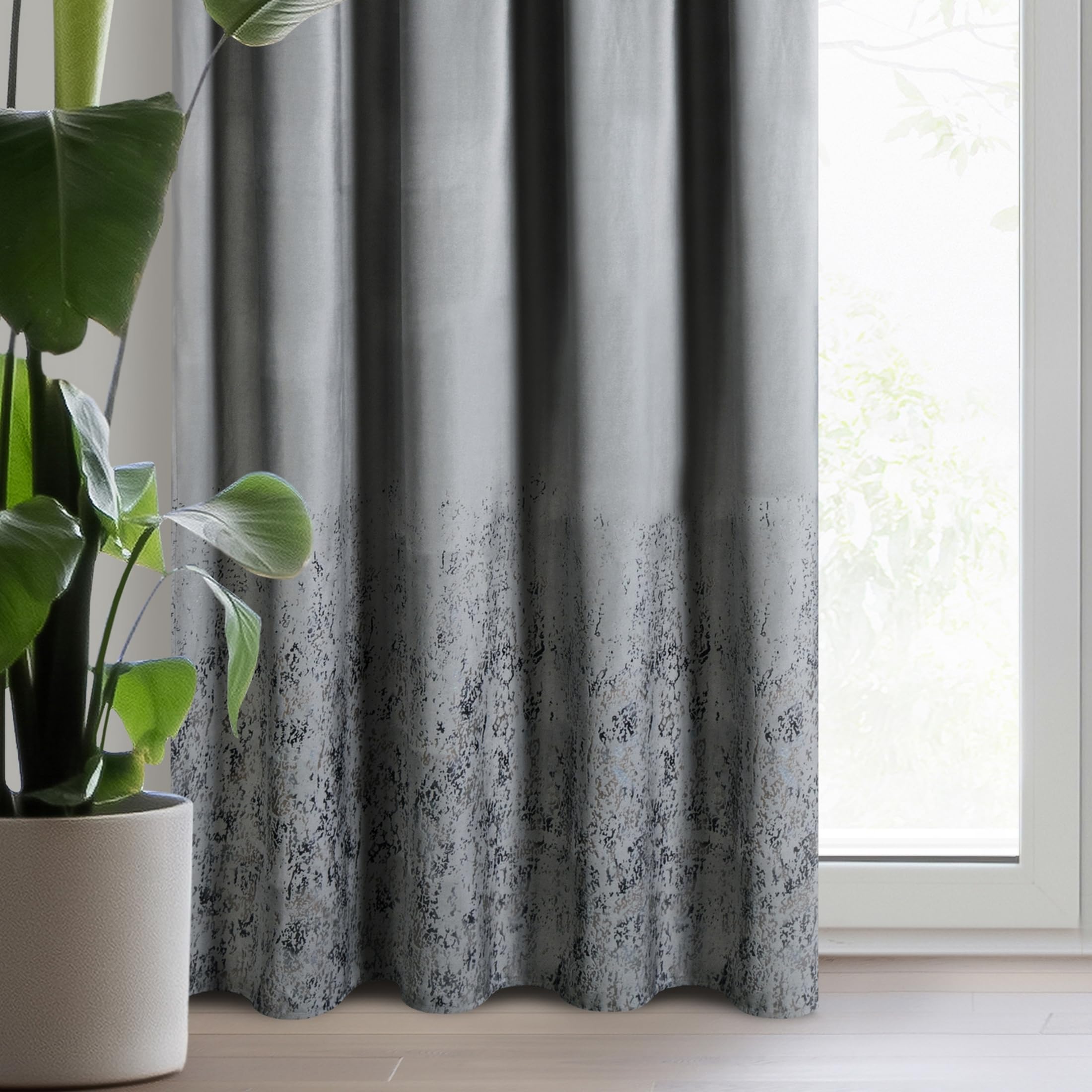 Eurofirany MIRELA Velvet Curtain, Velvet Curtain with Ruffle Tape, 1 Piece, Golden Pattern, Blackout, Glamour - Image 3