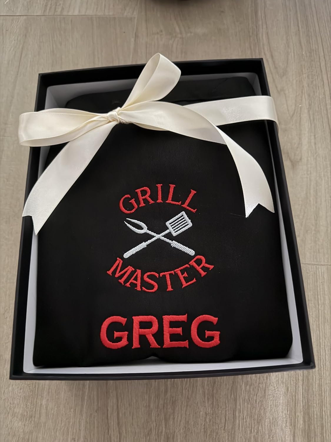 Personalized BBQ Apron with Name – Custom Embroidered Grill Apron for Men – Grill Master Gift for Dad