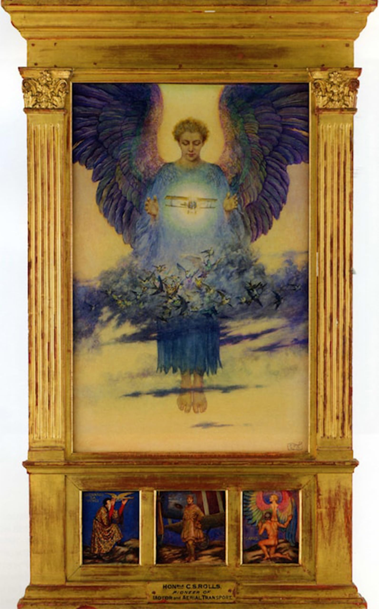 SERENDIPITP Vintage Picture Print on Canvas Wall Art Poster in Honor of C.s Rolls Pioneer of Motor and Aerial Transport by Eleanor Fortescue-brickdale Artwork Print Poster for Wall Decor 60x90cm