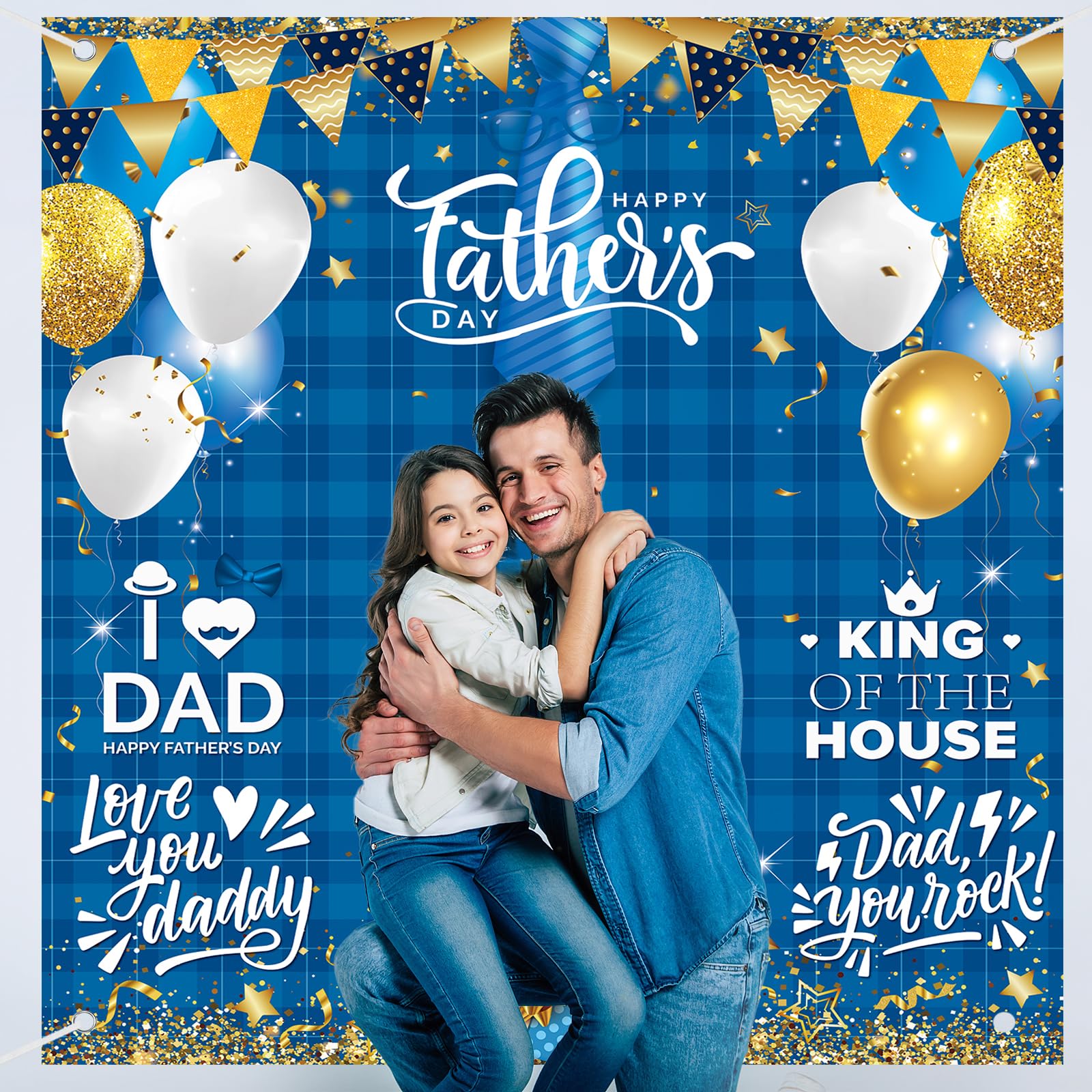 Happy Father's Day Banner Backdrop - 160x100cm Party Decorations With Photography Background