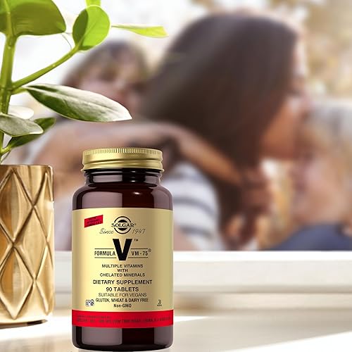Miniatura 5 de Solgar Fórmula VM-75 90 comprimidos multivitamínico con minerales quelados vitamina A B6 B12 C D E biotina magnesio calcio hierro zinc vegano sin