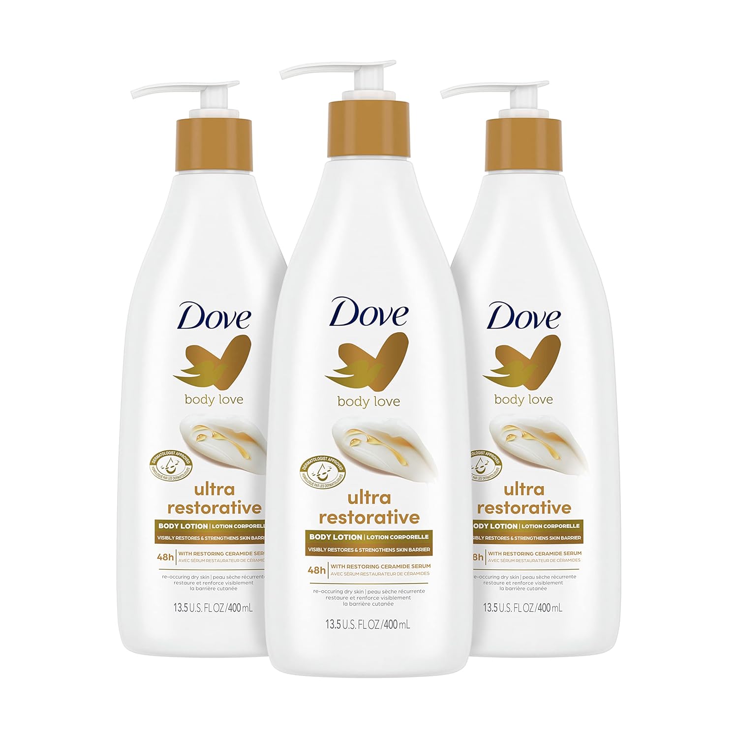 Dove Body Love Body Lotion Restoring Care Pack of 3 for