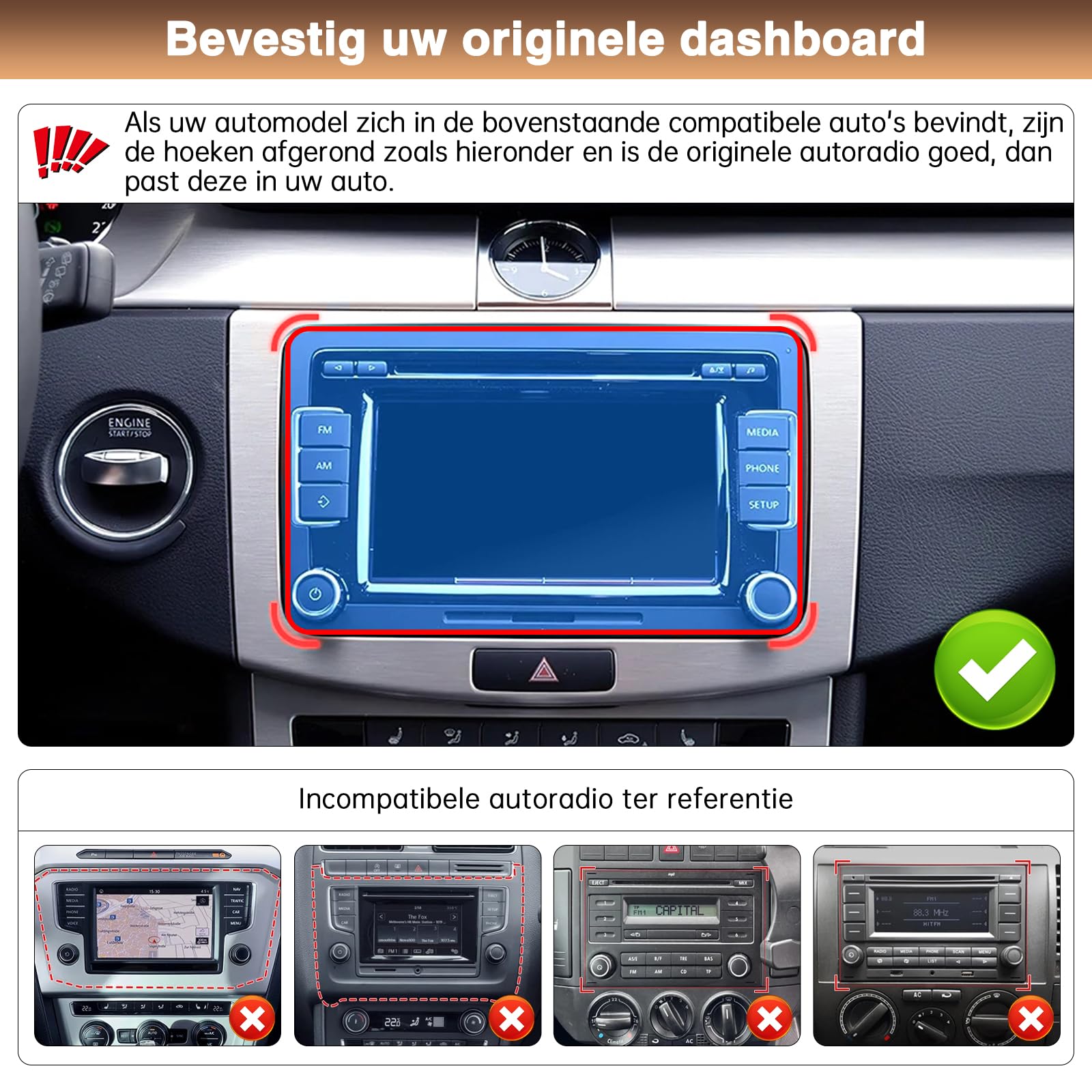 Autoradio con schermo da 7 pollici per Volkswagen Seat Golf Passat Jetta Beetle Tiguan Touran EOS Skoda Seat Doppio Din Touchscreen Radio Bluetooth con CarPlay wireless Android Auto GPS