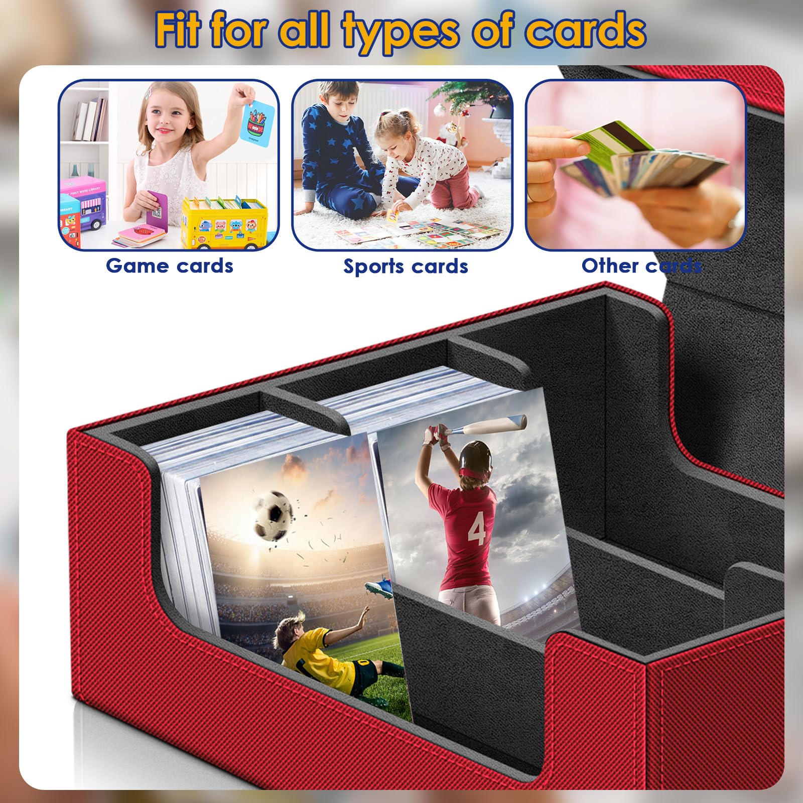 Organisateur Cartes Avec Séparateurs LIFEJXWEN Boîte De Rangement Cartes Collection - Étui Cuir PU Magnétique 1100+ Cartes MTG TCG Organisateur Cartes Avec Séparateurs LIFEJXWEN Boîte De Rangement Cartes Collection - Étui Cuir PU Magnétique 1100+ Cartes MTG TCG