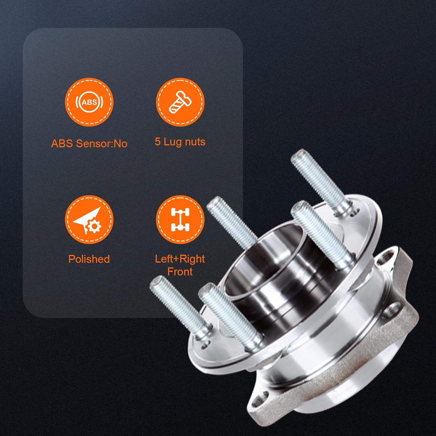 OCPTY 1pc New Premium 513266 front Wheel Bearing and Hub Assembly fit For 5-Lug W/o ABS 2007-2015 For Hyundai Santa Fe 2007-2012 For Hyundai Veracruz 2011-2015 For Kia Sorento