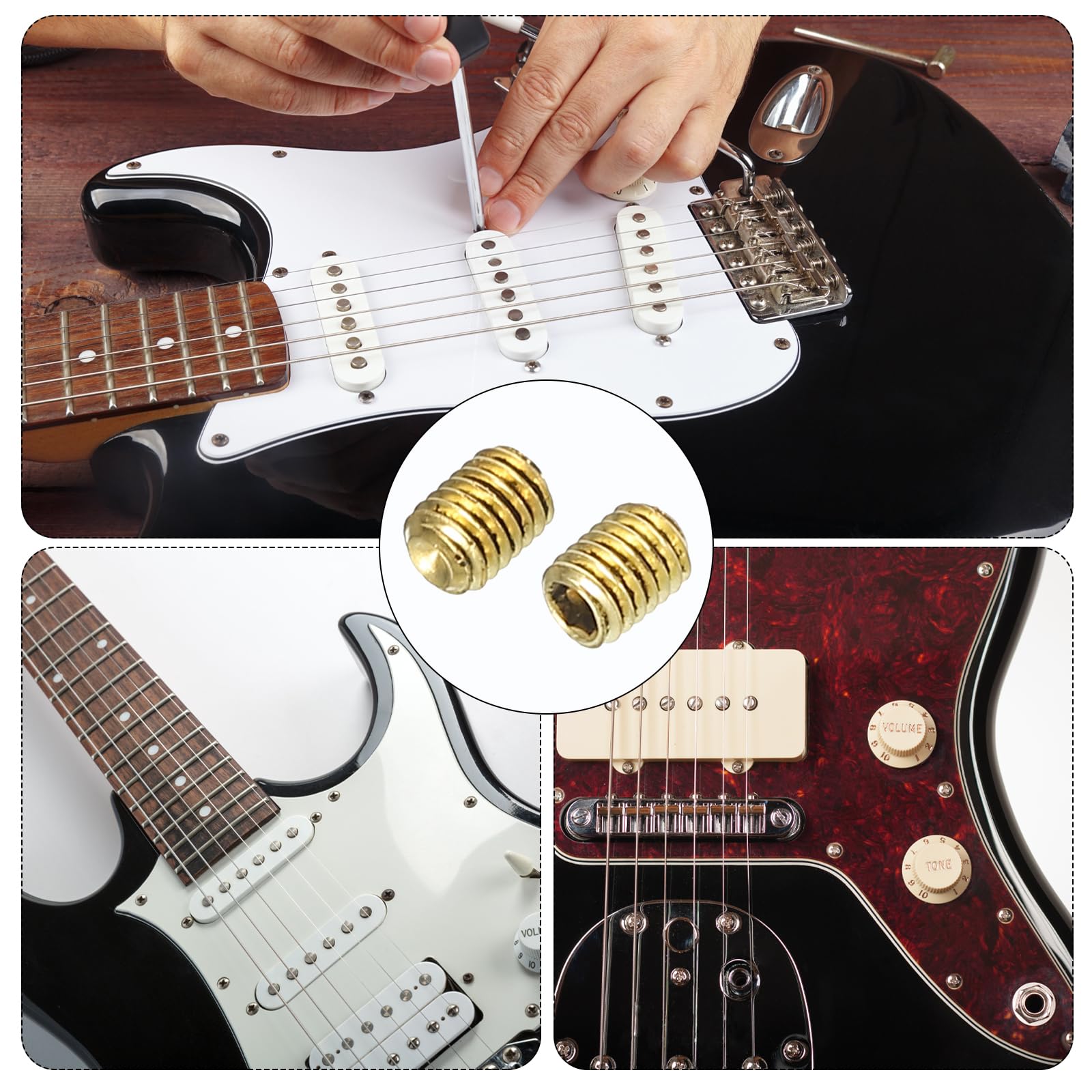 Vis De Chevalet Pour Guitare électrique – Lot De 20 Vis Inox 6mm Et 8mm Avec Clé, Réglage Hauteur Selle