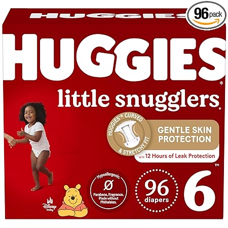 Baby Diapers Size 6, 96 Ct, Huggies Little Snugglers