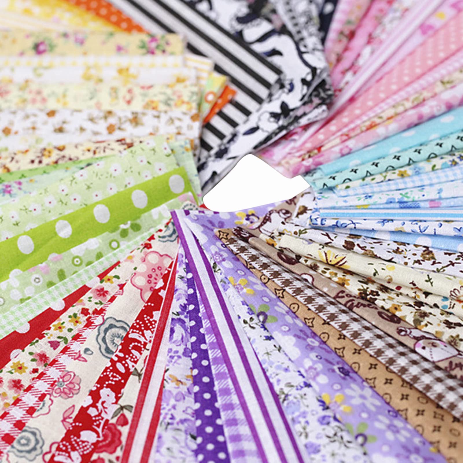QISUO Fabric,100pcs DIY Assorted Patterns Floral Print Patchwork Cotton Fabric Cloth Sewing Quilting Cloth 100x100mm