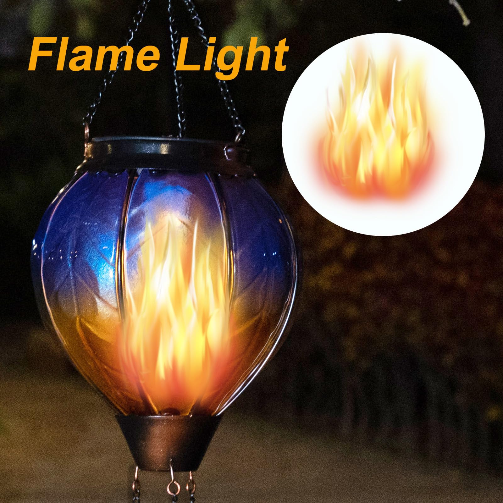 Solar-Heißluftballon-Laterne – Flackerndes Flammenlicht, Wasserdicht, Für Garten & Terrasse