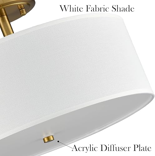 Miniatura 6 de Lámpara de techo semiempotrada dorada regulable con pantalla de tambor, lámpara de techo de 30 W, 3000 K4500 K5500 K, lámpara de techo LED de latón