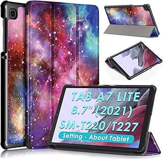DETUOSI Slim Case for Samsung Galaxy Tab A7 Lite 8.7" 2021 (SM-T220/T225/T227U), Ultra Thin Folio Tri-fold Flip PU Leather Book Cover Multi-Angle Stand + Protective Hard Back Shell + Magnetic Closure