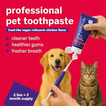 Petsmile VOHC Accepted Pet Toothpaste, Rotisserie Chicken 71g, Cats + Dogs