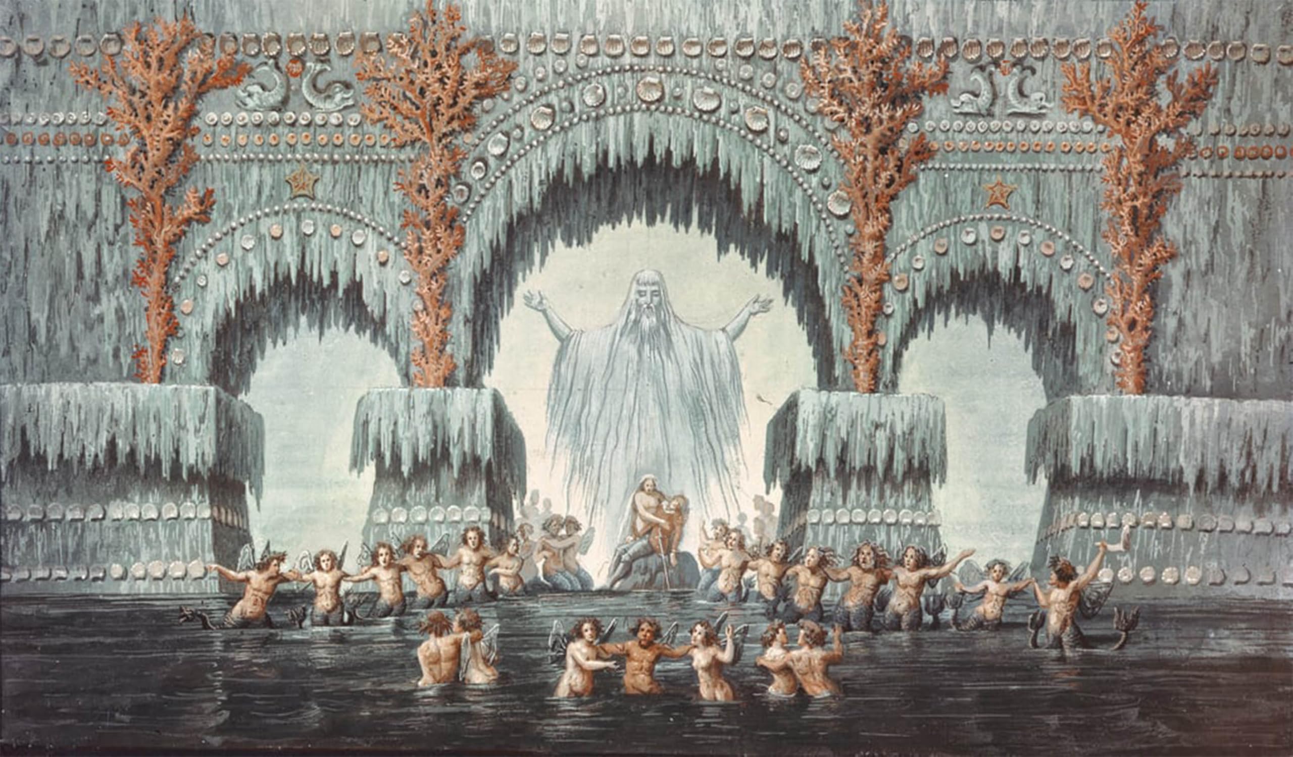 SERENDIPITP Aesthetic Poster Photo Wall Print Retro Picture Muehleborn's Water Palace Design for a Production of 'undine' by Karl Friedrich Schinkel Modern Wall Artwork for Home Decor 60x90cm
