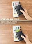 VULKIT Titulaire de la carte de crédit RFID Blocking cuir Automatique Pop Up Wallet Magnetic Wallet Double Case pour hommes et femmes Croix Noir