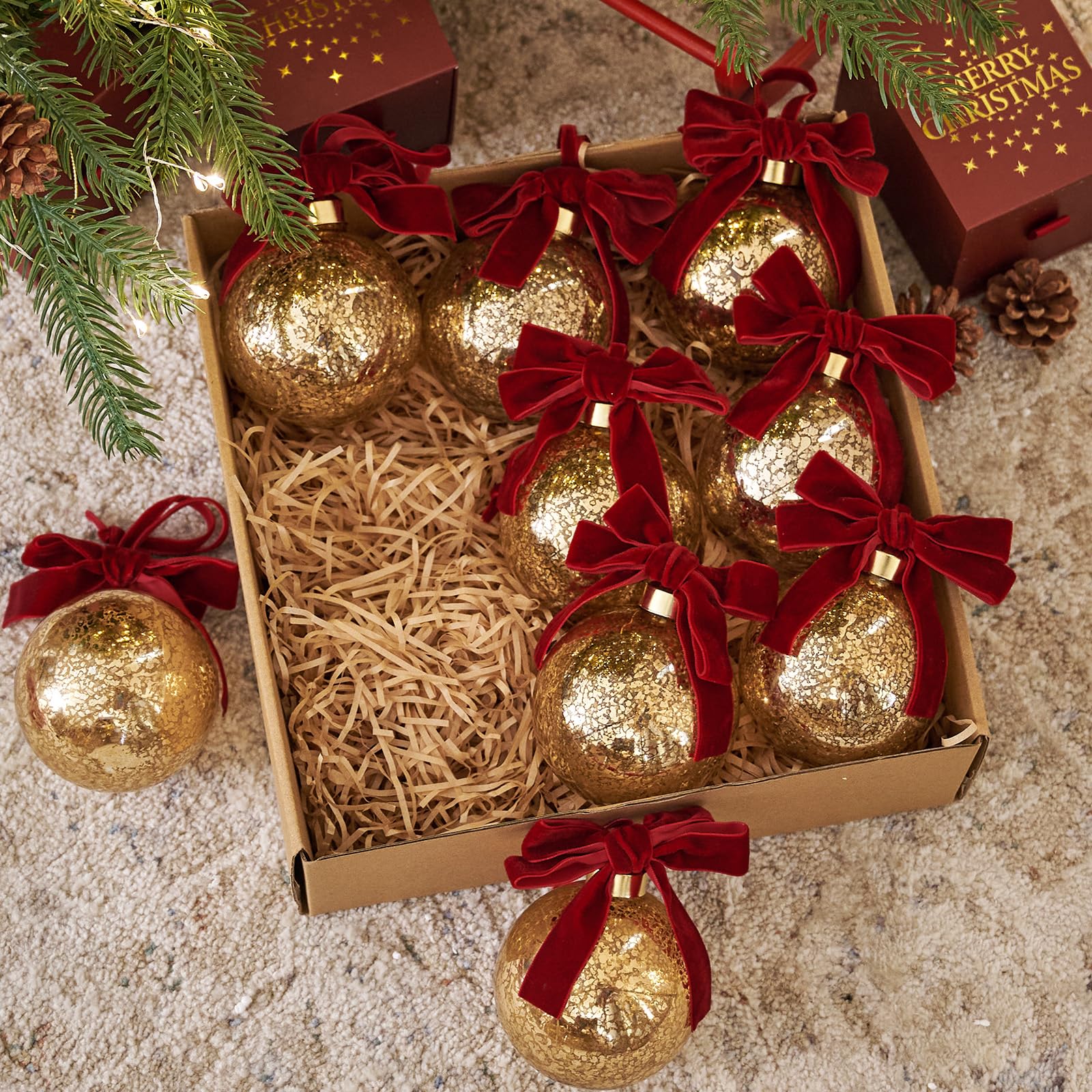 WDS WONDROUS Ornamenti a sfera di Natale, decorazione dell'arco dell'albero