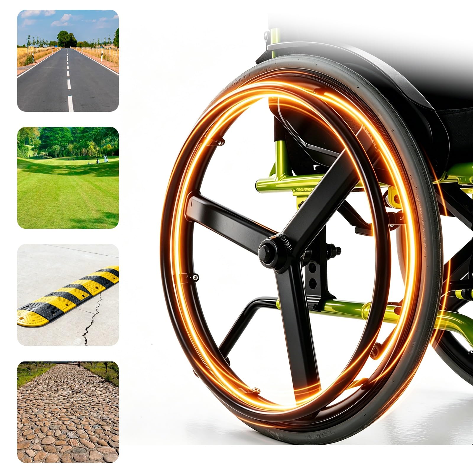 Silla de Ruedas Deportiva Manual Plegable,Ultraligera de Aleación de Aluminio, Extracción con un botón, Cojín grueso,Transporte Fácil,Cinturón seguridad,Altura regulable