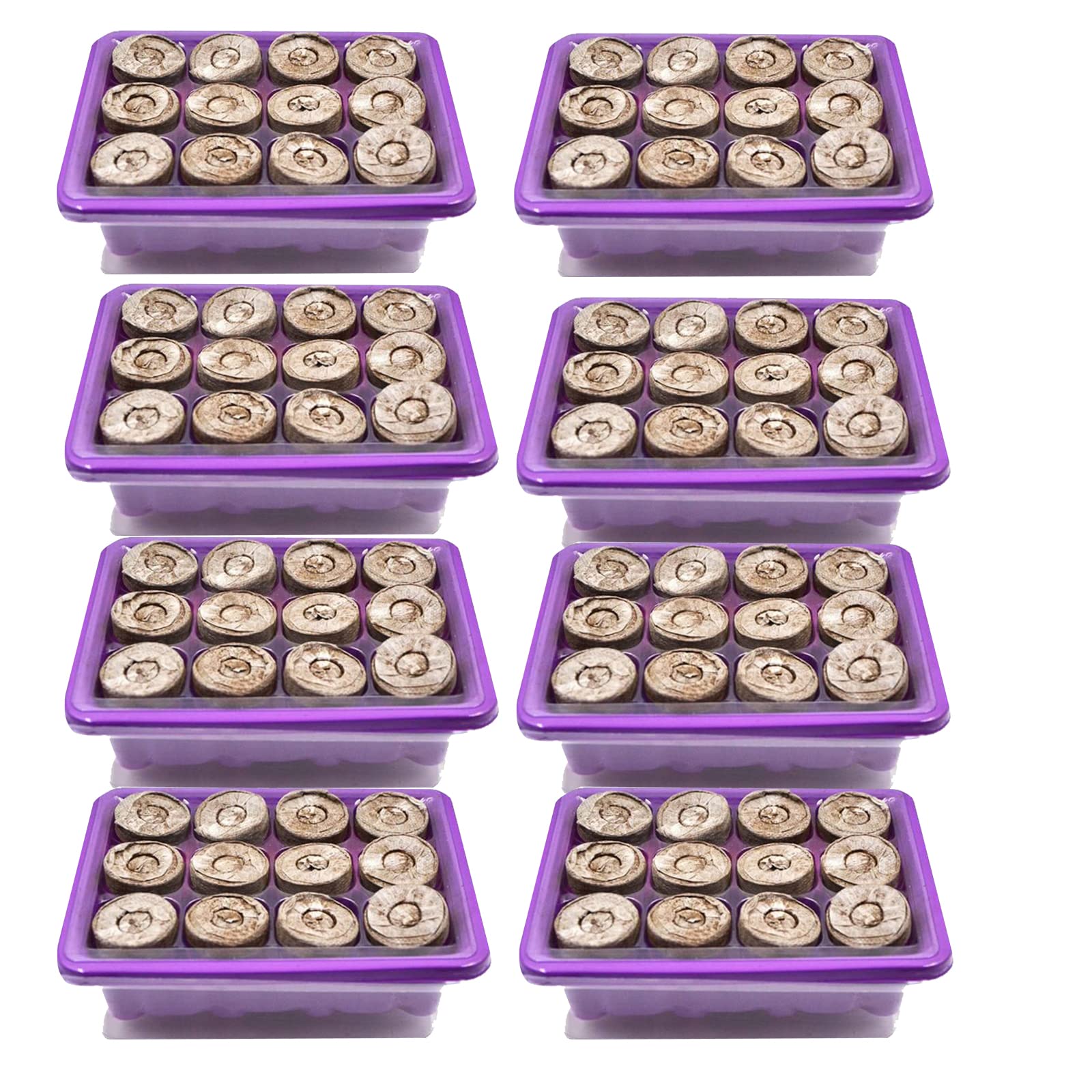 Vassoio per piantine, Set di 8 vassoi per propagatore con Coperchio e Prese d'Aria, Semi Semenzaio Serra 12 Celle Semina Pianta Starter per la Germinazione dei Semi