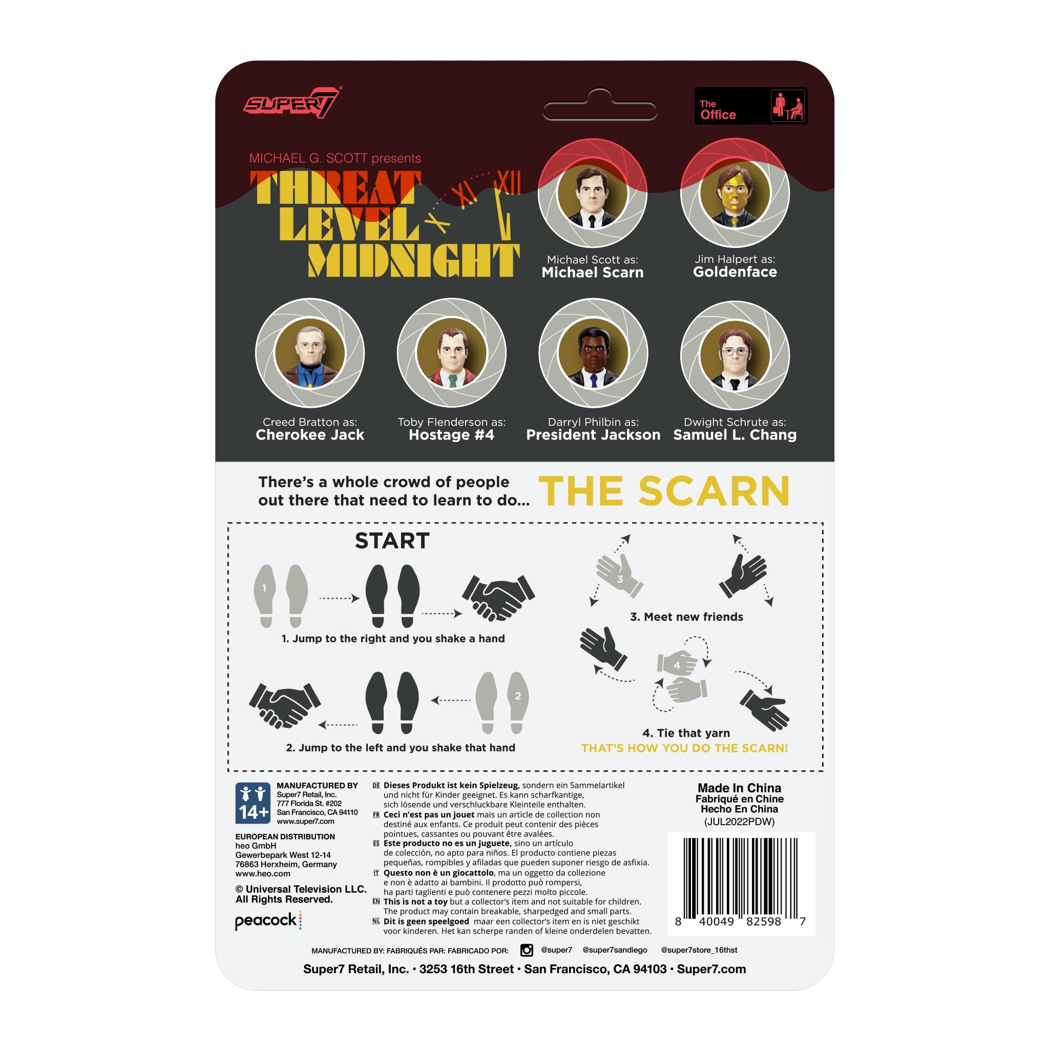 SUPER7 The Office Threat Level Midnight Dwight Schrute as Samuel L. Chang 3.75 in Reaction Figure, Multicolor, 3.75 inches - Image 3