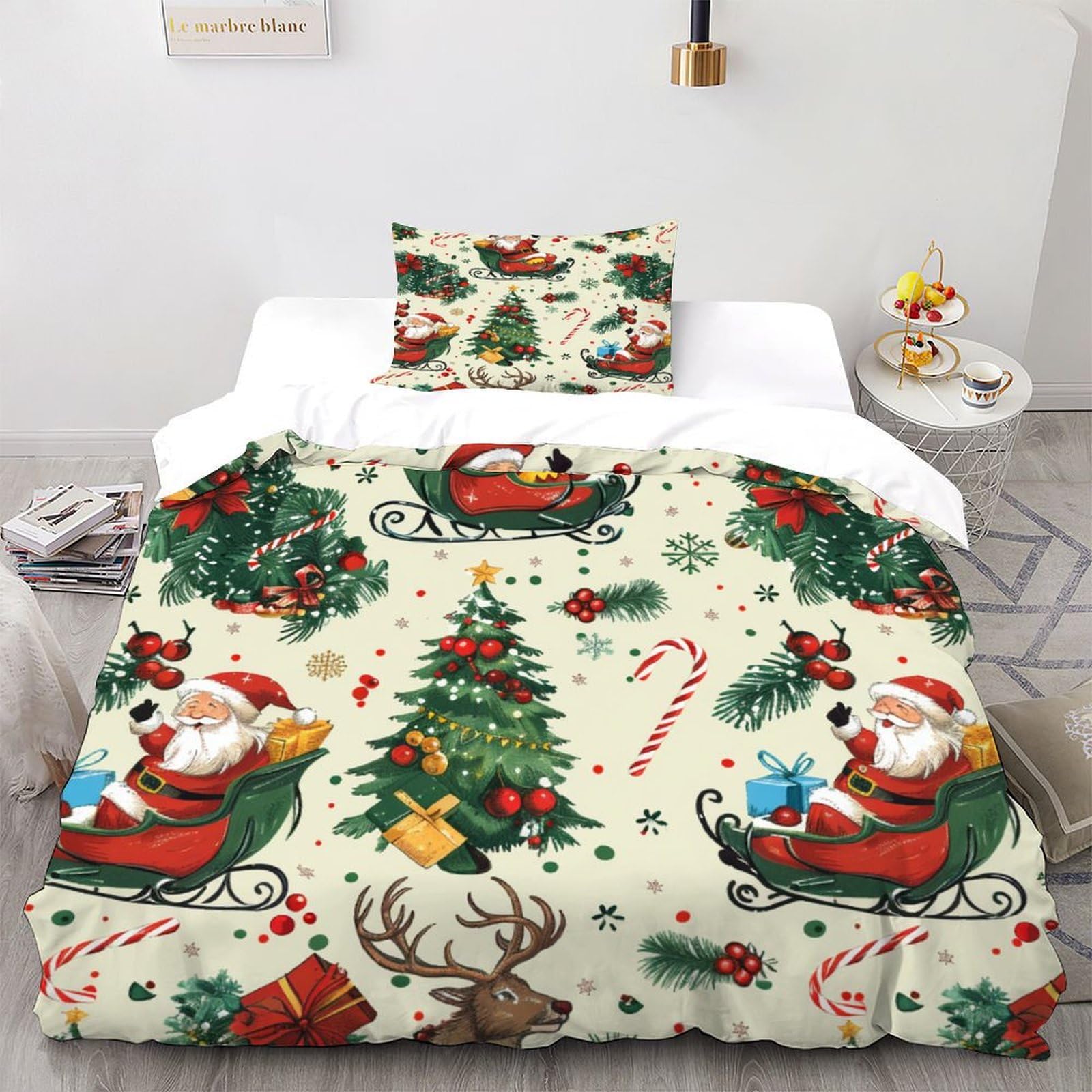 Microfibre de couette Santa Claus au toucher doux et durable
