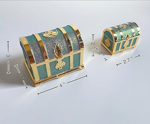 Miniatura 3 de Joyero retro arqueado vintage rectangular de metal para collar y aretes, estuche de almacenamiento para mujeres y niñas (dorado Starlight