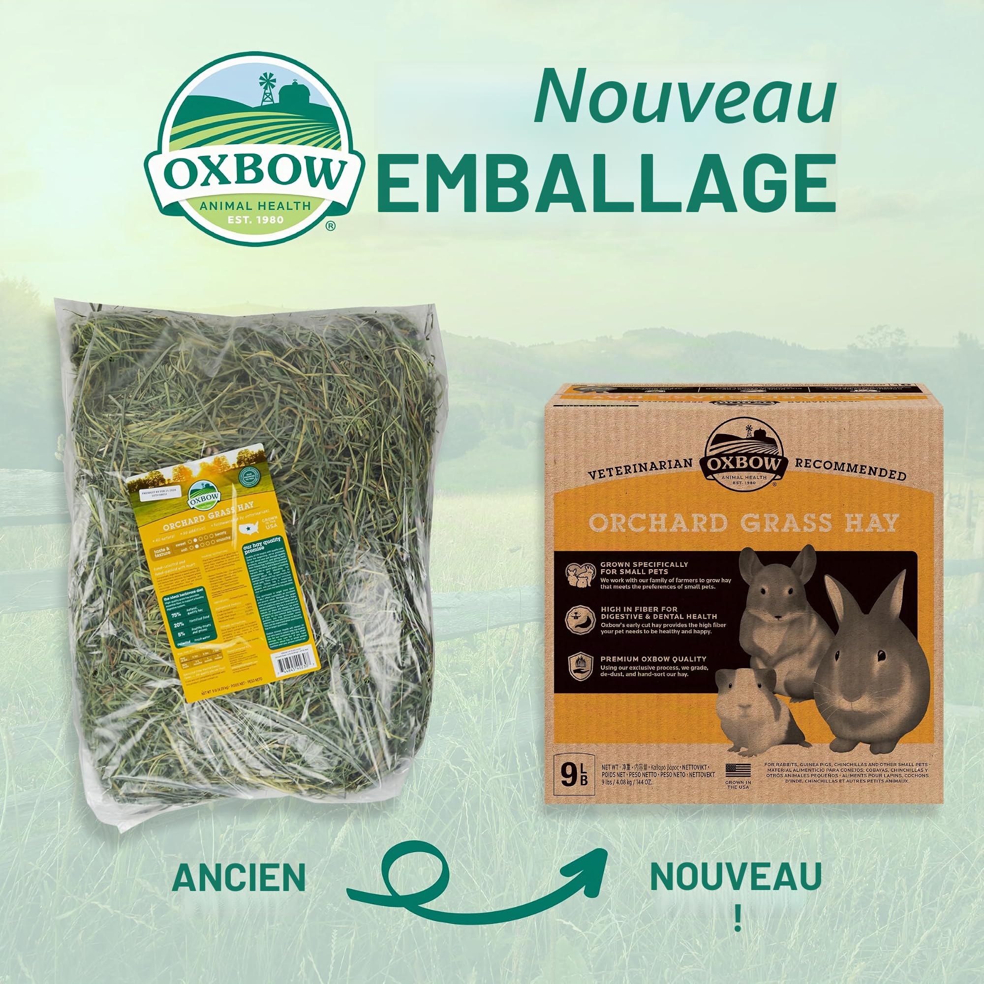 Petlife Oxbow Orchard Grass Hay for Small Pet, 4.05 Kg