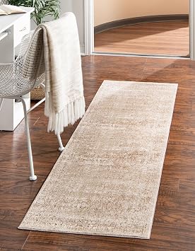 Unique Loom Chateau Collection Area Rug - Jefferson 2 x 8 Runner Beige/Light Brown