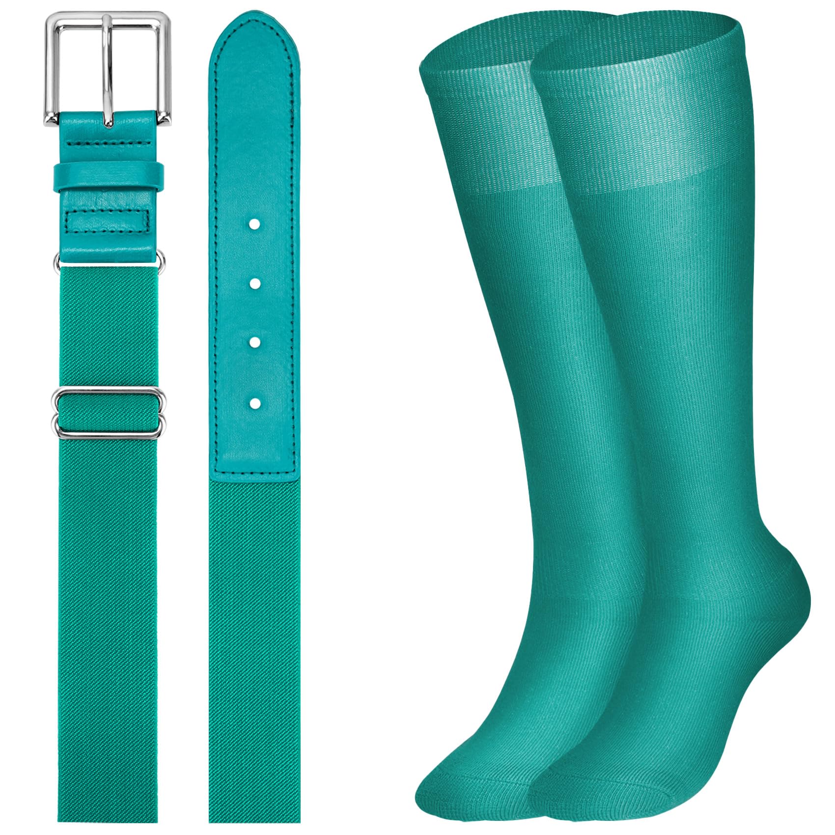 XZQTIVE Baseball Softball Socks and Baseball Softball Belt Combo Set Knee-High Soccer Socks for Kids Youth Adult