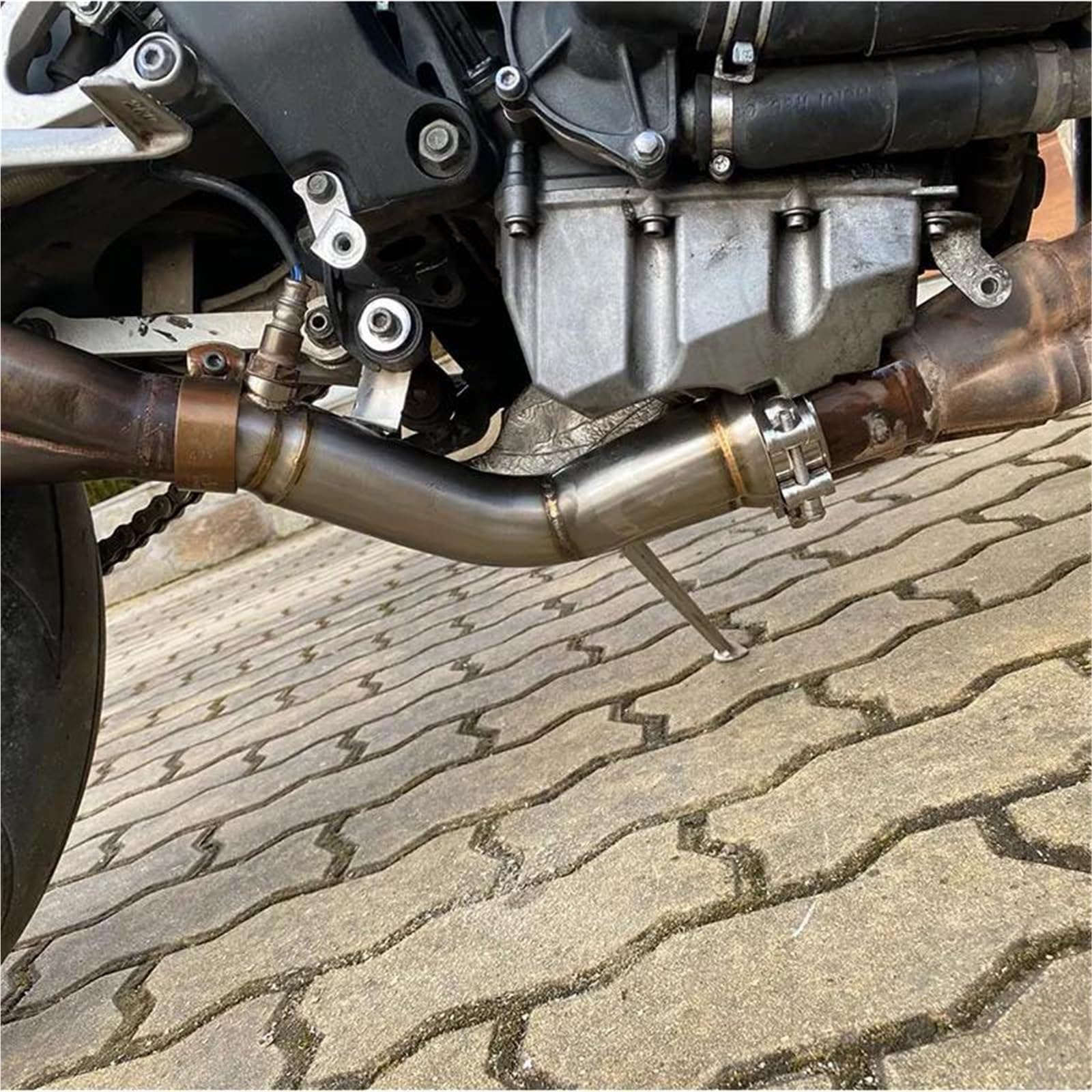 Genérico Silenciador de Escape Accesorios Motocicleta Silenciador Escape Conector Tubo Intermedio, Compatible con para Y&amaha R6 YZF R6 2006-2019
