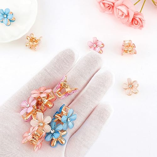 Miniatura 6 de 12 mini pinzas para el cabello de flores para niñas, lindas pinzas para el cabello para niñas, pinzas para el cabello de flores pequeñas de CUBACO