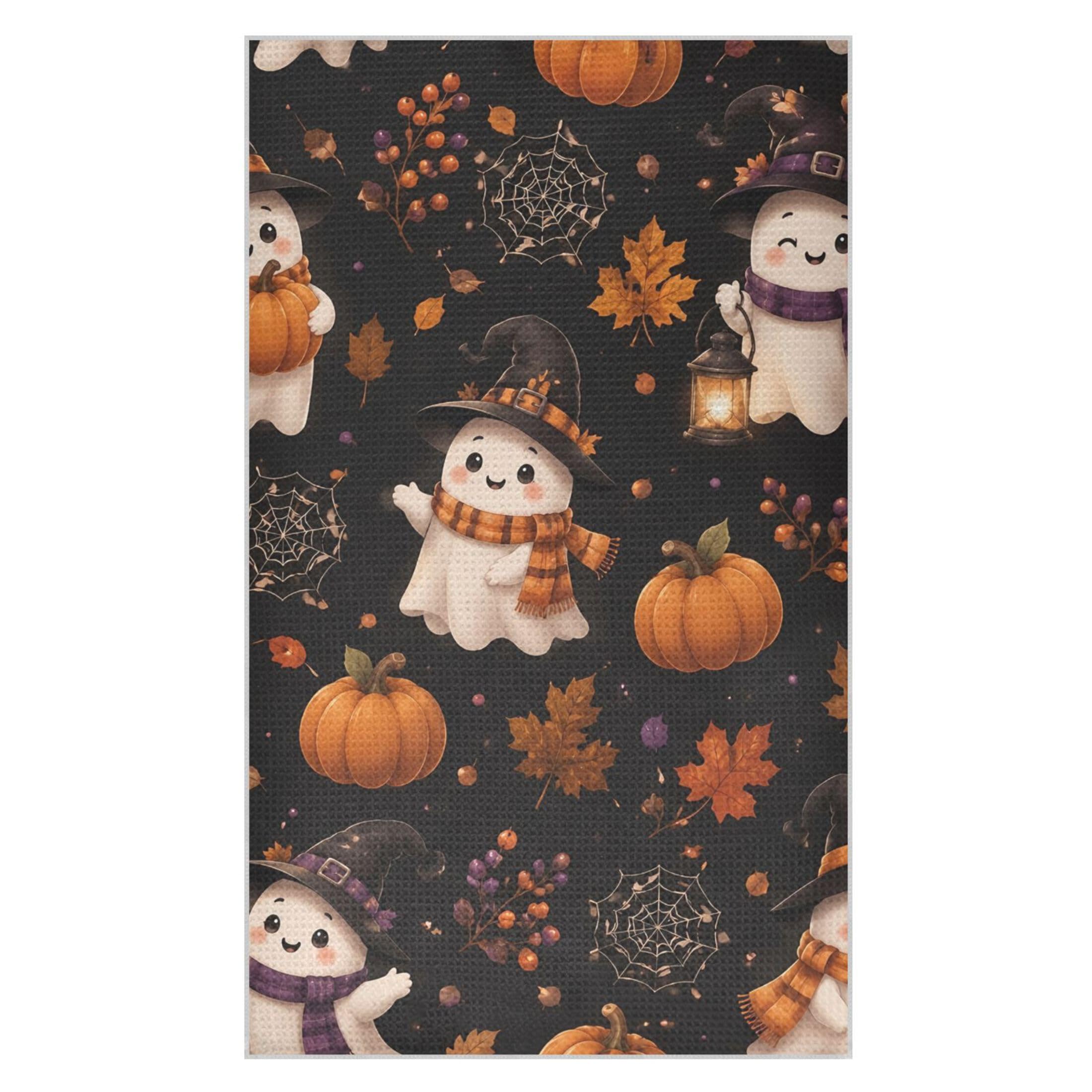 Kutsu Ghosts Waffle Weave Kitchen Towels Absorbent Quick Drying Dish Towels for Kitchen, Decorative Tea Towel, 18x30 in