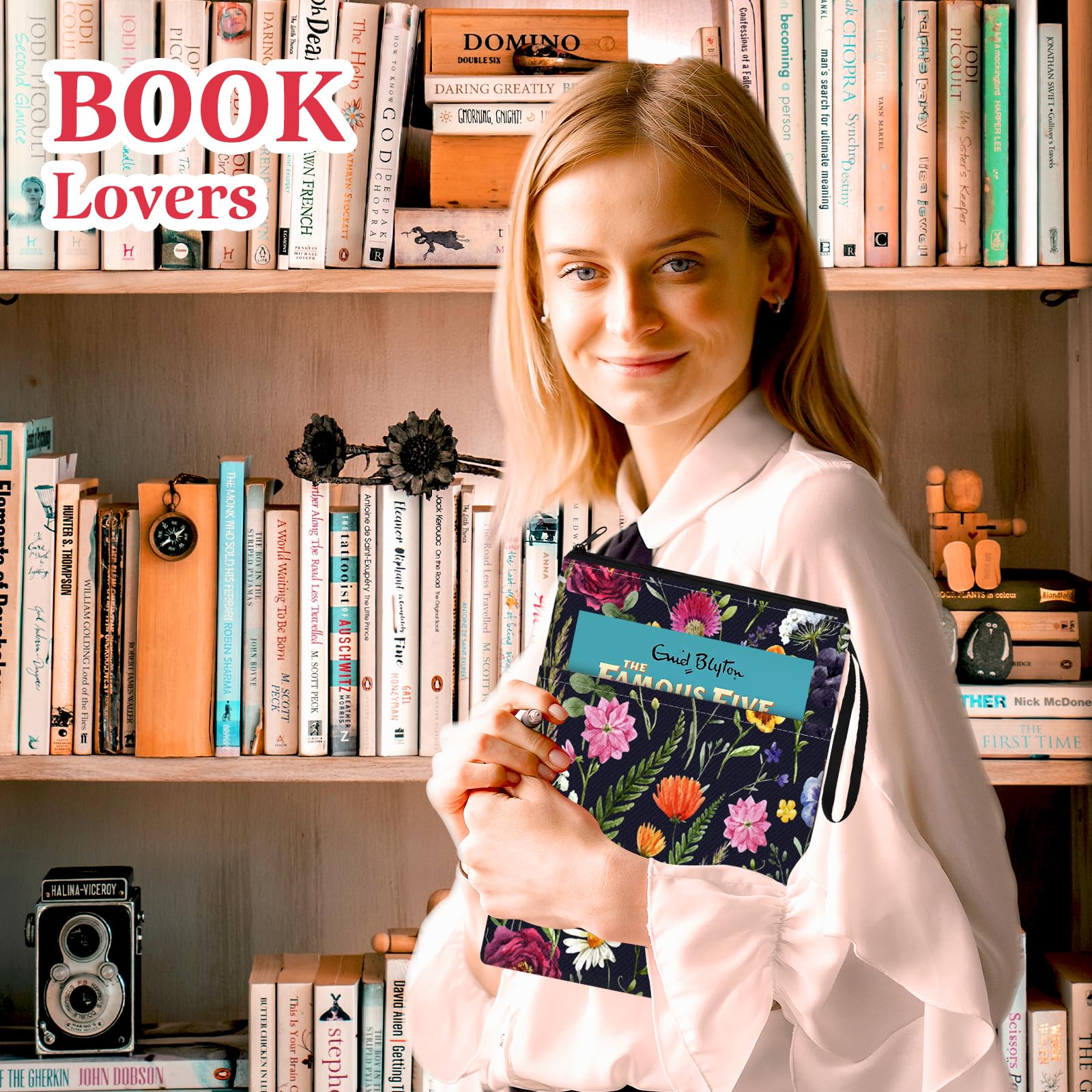 Slohif Etui na książki pokrowiec na okładkę książki z zamkiem błyskawicznym urocza książka Beau Booksleeve małe duże woreczki botaniczne na okładkę twardej okładki książki akcesoria do czytania dla