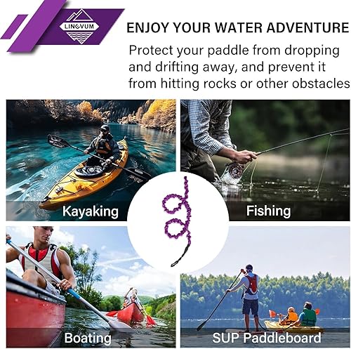 Vista 24 de Correa de remo para kayak, correa elástica para remo en espiral, cuerda para kayak, canoa, canoa, cañas de pesca, accesorios de remo de kayak