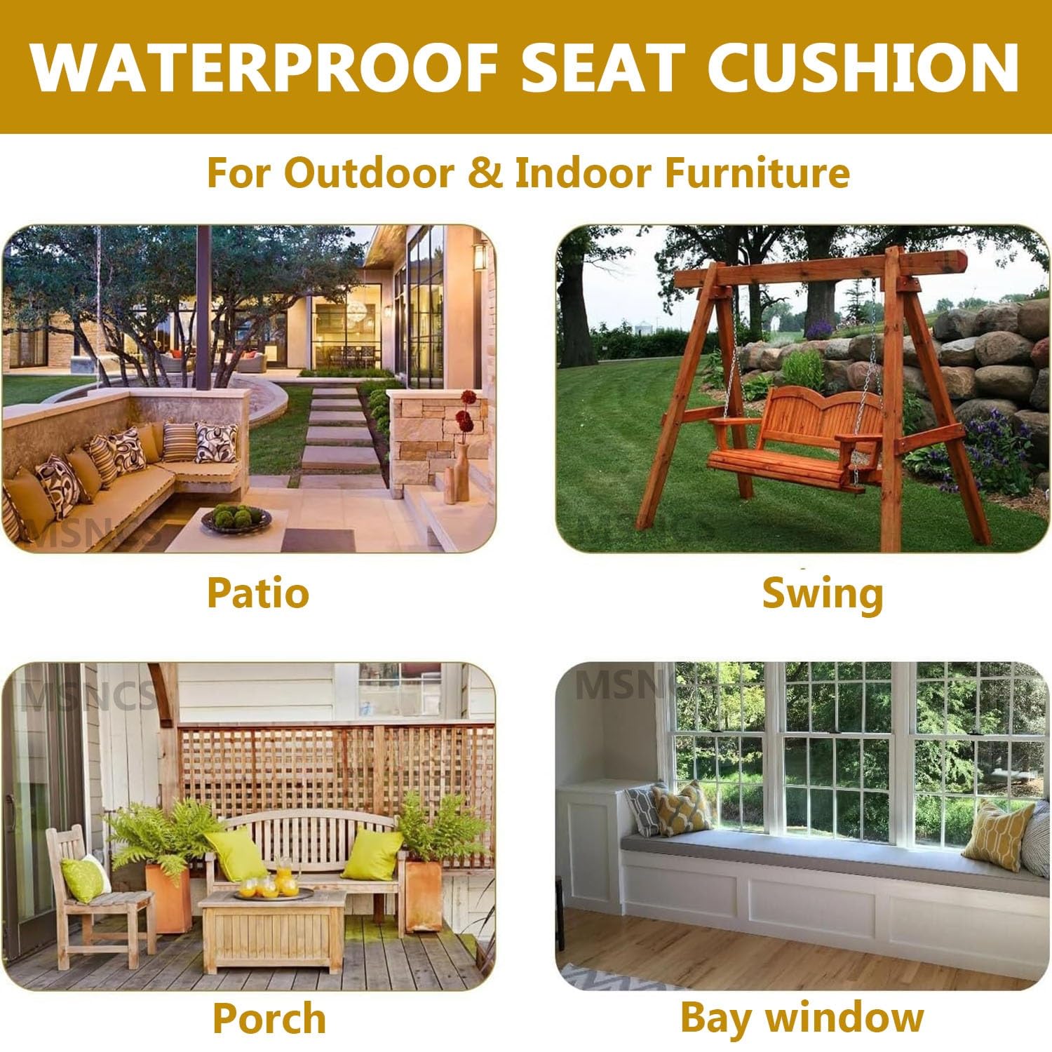 Wasserdichte Bankauflage Bankkissen Outdoor 150x40 100x40 80x40 140x50 120x40 200x50 ,Stuhlkissen Sitzauflage Antirutsch für Fensterbank Gartenbank Schaukel Terrasse Esstisch(Dark Gray,120x40x5cm)