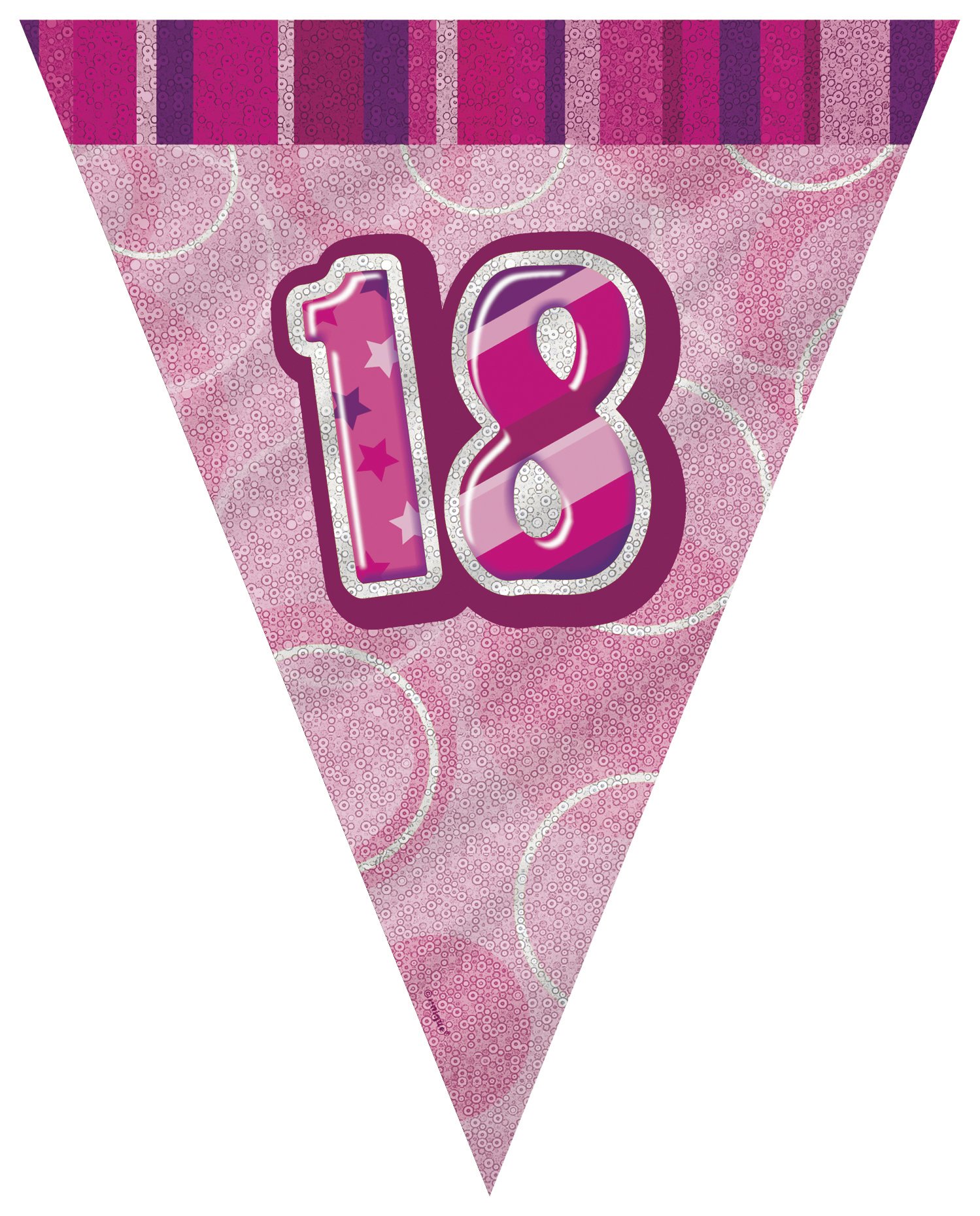 Unique Party 92068 - 9ft Foil Glitz Pink Happy 80th Birthday Banner — view 158