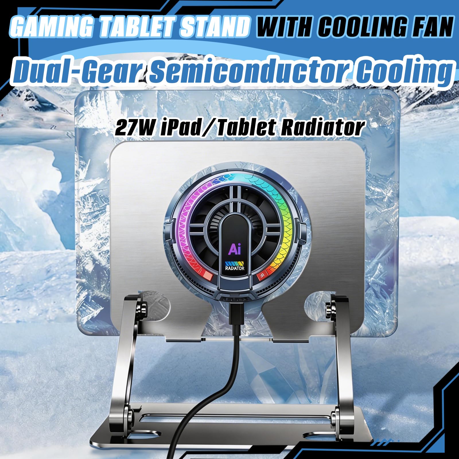 Ventola Di Raffreddamento, Potente Ventola Magnetica Per Tablet E Laptop Con Supporto 3 Modalità Di Raffreddamento Controllo Della Temperaturauniversale Per Cellulari Tablet E Gaming