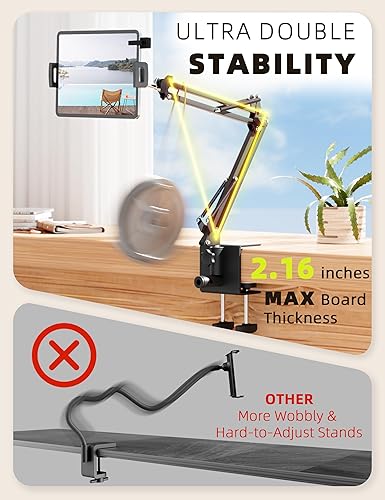 Miniatura 4 de Soporte para Kindle con volteador de páginas remoto para lectura en la cama, soporte para tableta, brazo manos libres, compatible con accesorios