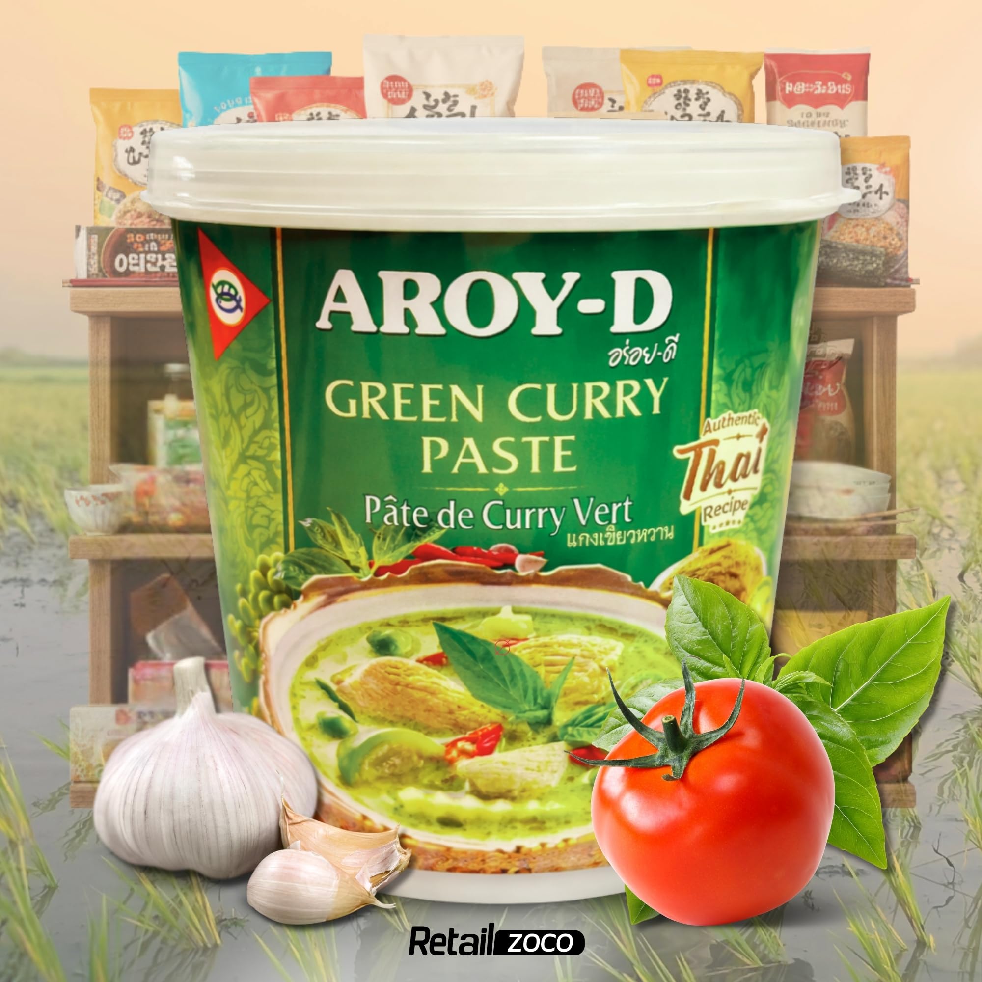 Curry Aroy-D Pasta Curry Verde 30% 2x400g Tailandia