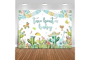 Mocsicka Fiesta Baby Shower Backdrop Blue Taco Bout a Baby Boy