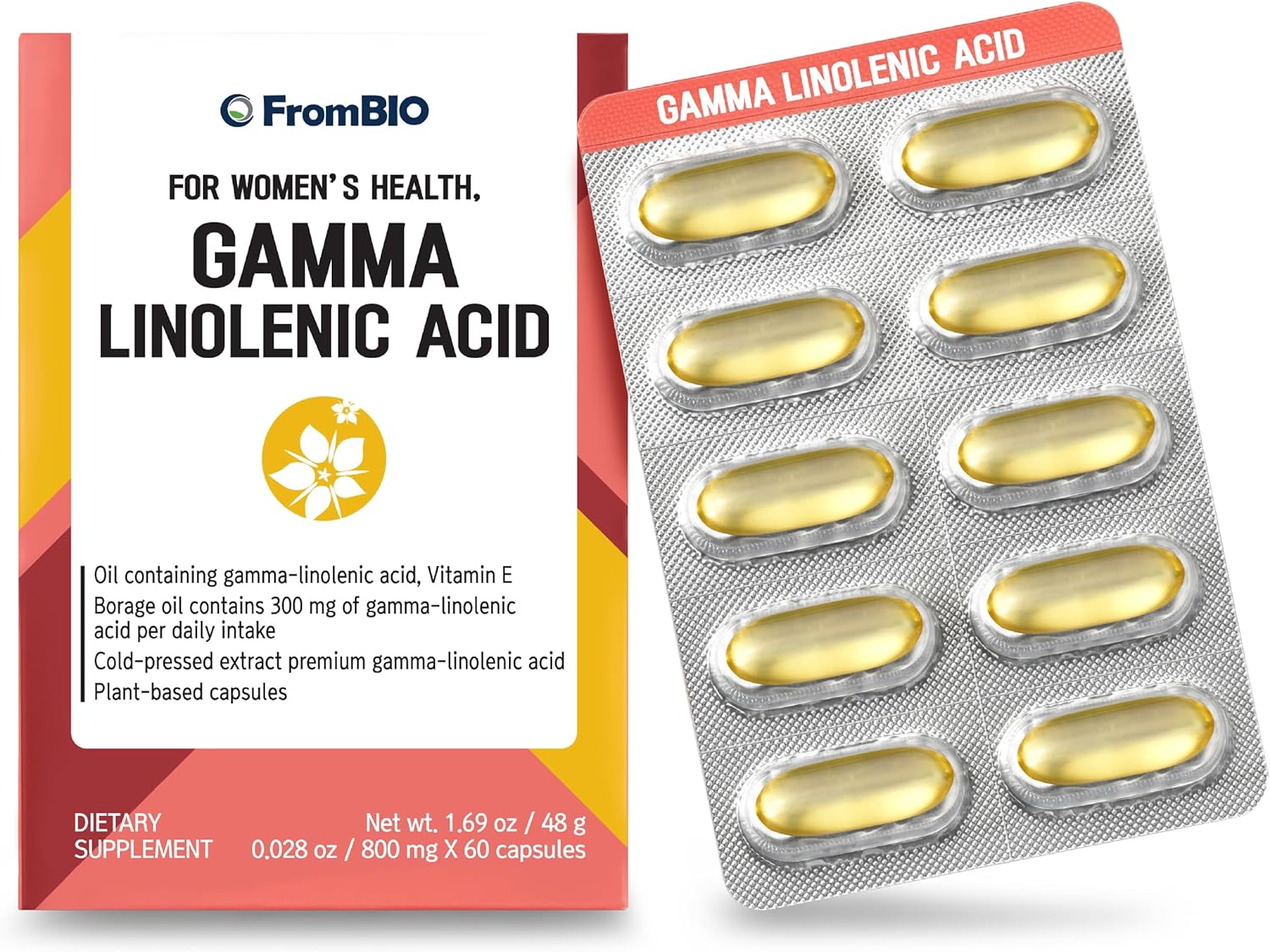 FromBIO for Women's Health, Gamma Linolenic Acid, 300mg of Gamma