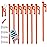 Eurmax USA 10 inch Multiuse Heavy Duty Steel Tent Stakes Tarp Pegs Camping Stakes for Outdoor Camping Canopy and tarp with 4 Ropes 10FT Length,8pcs(Orange)