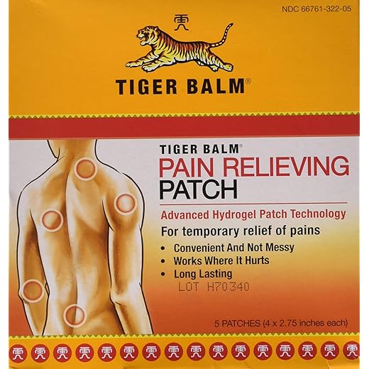 Tiger Balm Adesivos para alívio da dor, 5 unidades